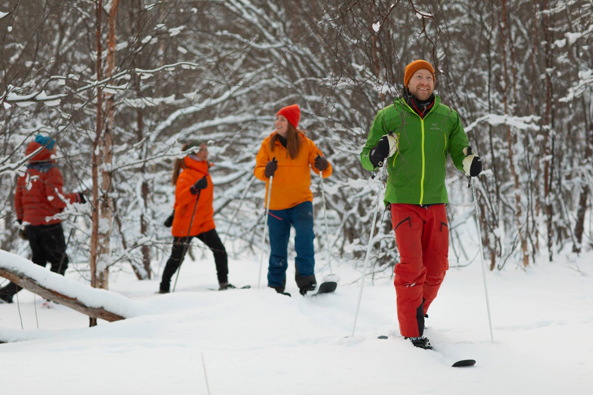 winter activities at Onga, skiing and snowshoeing